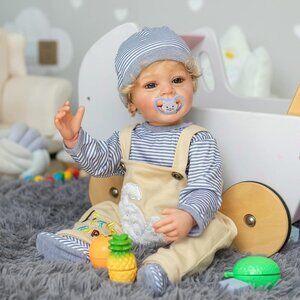 22 Inches Reborn Baby Doll Crafted in Silicone Vinyl Full Body  Anatomically